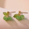 304 Stainless Steel Plastic Fruit Ion Plating (IP) 18K Gold Plated Cute Sweet Waterproof Non Tarnish Plating Gold Drop Earrings