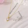 Wholesale Ion Plating (IP) 18K Gold Plated Heart Shape 304 Stainless Steel Copper Classic Style Waterproof Non Tarnish Earrings Necklace Jewelry Set