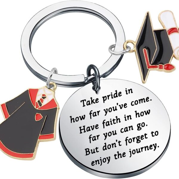 Wholesale Cross-border new creative graduation season stainless steel keychain graduation gifts Bachelor's clothing Bachelor's cap pendant