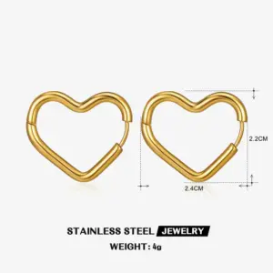 Golden Love Heart Earrings