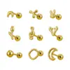 Wholesale 1 Piece Simple Style Commute Geometric Plating Titanium Steel Cartilage Earrings