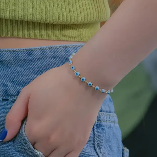 Copper 18K Gold Plated Fashion Eye No Inlaid Bracelets