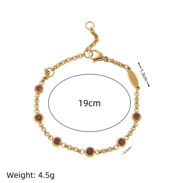 Wholesale Vacuum Plating 18K Gold Plated Birthstone 304 Stainless Steel Elegant Classical Lady 304 Stainless Steel Lobster Trigger Clasp Closure Bracelets