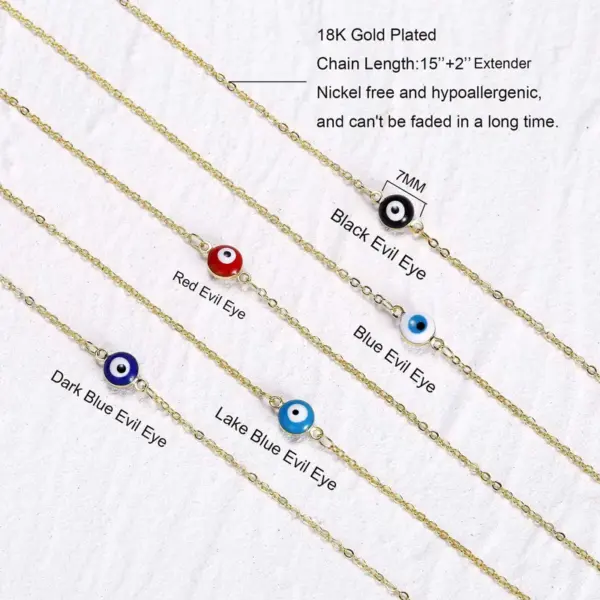 Wholesale Fashion Devil's Eye Titanium Steel Gold Plated Pendant Necklace 1 Piece