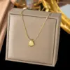 18K Gold Plated Butterfly 304 Stainless Steel Vintage Style Plating Pendant Necklace