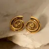 1 Pair IG Style Simple Style Solid Color Spiral 304 Stainless Steel 18K Gold Plated Stainless Steel Earrings