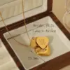 Wholesale Jewelry French Style Letter Heart Shape 304 Stainless Steel 18K Gold Plated Plating Locket Necklace