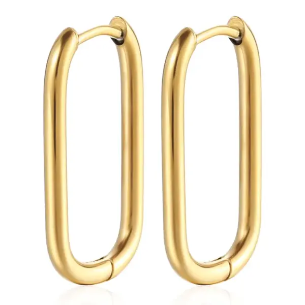 PVD Coated 18K Gold Real Gold Plated U Shape 201 Stainless Steel Fashion Waterproof Non Tarnish Earrings