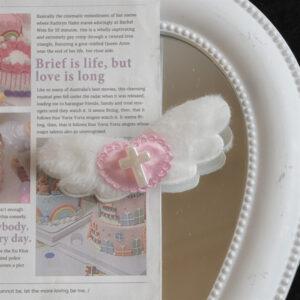 3# White Wings pink love wings hairpin