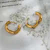PVD Coated Real Gold Plated 18K Gold Star 304 Stainless Steel Simple Style Waterproof Non Tarnish Earrings