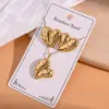 Wholesale Electroplating Golden Plated Sunflower Red Heart 304 Stainless Steel Casual Elegant Handmade Polishing Plating Jewelry Set