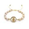 Wholesale Simple Style Classic Style Cross Freshwater Pearl Copper Beaded Bracelets