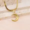 Basic Simple Style Moon Titanium Steel Plating Pendant Necklace