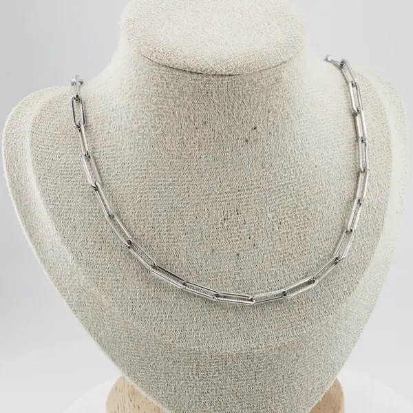 Wholesale Rack Plated Long-Lasting Plated Vacuum Plating Gold Plated Paper Clip 304 Stainless Steel Simple Style 304 Stainless Steel Necklace