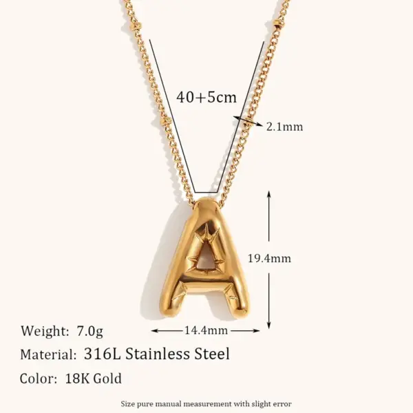 Wholesale Ig Style Simple Style Letter Stainless Steel Plating 18k Gold Plated Pendant Necklace