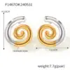 PVD Coated Real Gold Plated 18K Gold Lines Spiral 304 Stainless Steel Simple Style Classic Style Waterproof Non Tarnish Ear Studs