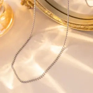 Rice Bead Chain 40+5cm-steel Color / A Bundle of One Hundred Pieces Without Packaging