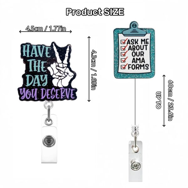 Wholesale Acrylic Glitter Funny Hospital Staff Retractable Rotating Badge Reel Doctor Nurse ID Buckle Easy Pull Buckle