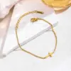 304 Stainless Steel Cross PVD Coated 18K Gold Plated IG Style Fairy Style Casual Box Chain Lobster Trigger Clasp Closure Gold Bracelets