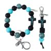 oly-4cd6f338324e497414188a4899eba3ba Wholesale Cross Silicone Leopard Print Wooden Bead Keychain