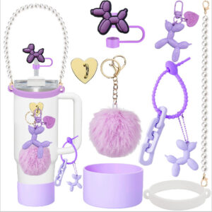 Purple balloon dog pearl handbag