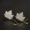 Wholesale PVD Coated 18K Gold Real Gold Plated Maple Leaf 304 Stainless Steel Simple Style Commute Waterproof Non Tarnish Ear Studs
