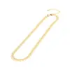 Wholesale Fashion New Fishbone Chain Hot-sale Real Gold Plated Color Preservation Sequin Copper Necklace Wholesale