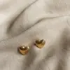 Wholesale PVD Coated Real Gold Plated 18K Gold Heart 304 Stainless Steel Titanium Steel Fashion Waterproof Non Tarnish Earrings