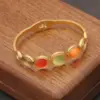 Wholesale PVD Coated 18K Gold Real Gold Plated Geometric Stainless Steel Basic Retro Modern Style Waterproof Non Tarnish Bangle