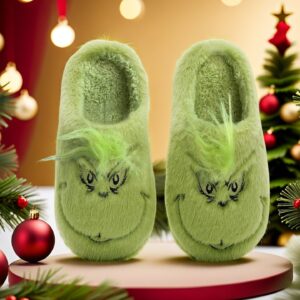 oly-4ce62dc5aaa3eb35d8621dd295ab2eb9 Wholesale New Cute Home Christmas Grinch Warm Winter Cotton Slippers for Couples Men and Women Thick-Soled Soft-Soled Shoes Thick Non-Slip