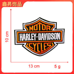 Heated hot melt glue*orange white*medium letter shield*harley-davidson*height 10*13cm