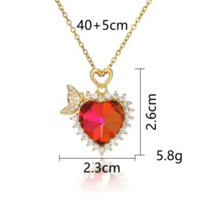 Butterfly Heart-Gold-Red