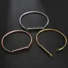 Wholesale PVD Coated Real Gold Plated 18K Customization Laser Engraving Solid Color 304 Stainless Steel Simple Style Waterproof Non Tarnish Bangle