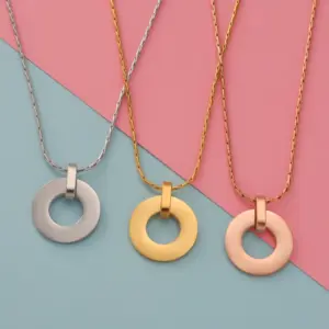 Wholesale PVD Coated 18K Gold Real Gold Plated Geometric Stainless Steel Simple Style Waterproof Non Tarnish Stainless Steel