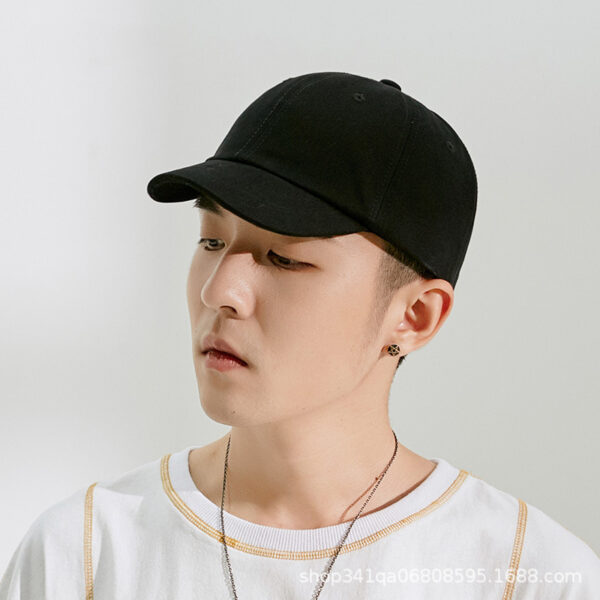 Wholesale short brim American style retro solid color hat men's baseball cap men's Korean style soft top cap men's sun hat