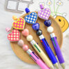 Wholesale love series student stationery ballint pen handmade beaded