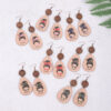 Wholesale New Multi-Layer Poker Wooden Earrings MAMA Letters Sports Baseball Basketball Earrings Mother's Day Earrings