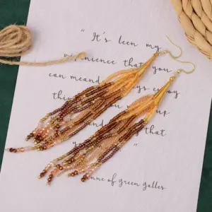 Type B-Long Bead Tassel [Light Coffee]]