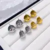 Wholesale PVD Coated 18K Gold Platinum Real Gold Plated Geometric 304 Stainless Steel Elegant Streetwear Waterproof Non Tarnish Ear Studs