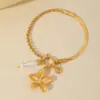 Casual Elegant Cute Cross Heart Shape Flower 304 Stainless Steel 18K Gold Plated Imitation Pearl Zircon Cable Chain Snake Chain Bracelets In Bulk