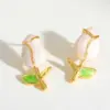 1 Pair Casual Novelty Romantic Tulips Plating Titanium Steel 18K Gold Plated PVD Coated Ear Studs