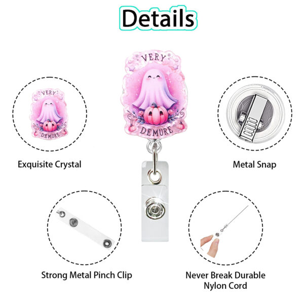 Wholesale Halloween Pumpkin Bow Ghost Buckle Retractable Rotatable Doctor and Nurse ID Card Buckle