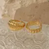 Wholesale 316 Stainless Steel Solid Color PVD Coated Stone-Free Real Gold Plated Casual Waterproof Non Tarnish Plating Gold Silver Rings