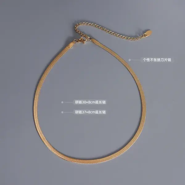Wholesale PVD Coated Real Gold Plated 18K Gold Geometric 304 Stainless Steel Fashion Waterproof Non Tarnish 304 Stainless Steel Choker