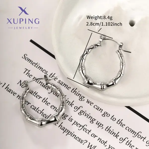 Wholesale 1 Pair Retro XUPING Simple Style Geometric Knot 304 Stainless Steel Earrings