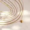 Wholesale 304 Stainless Steel Solid Color Electroplated 18K Real Gold Plated Simple Style Streetwear Waterproof Non Tarnish Plating Necklace