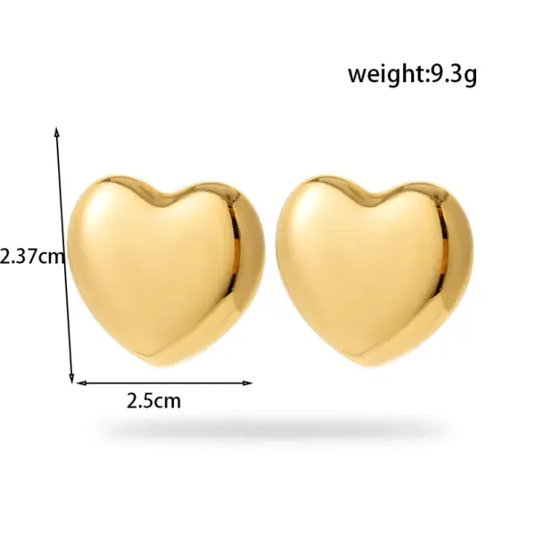 Wholesale PVD Coated Heart Shape 304 Stainless Steel Simple Style Waterproof Non Tarnish Rings Earrings Necklace