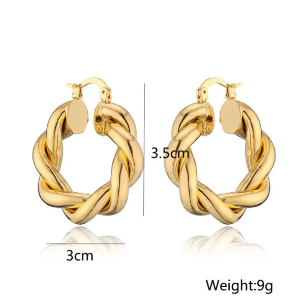 Fashion Retro Geometric Copper-plated Real Gold Earrings