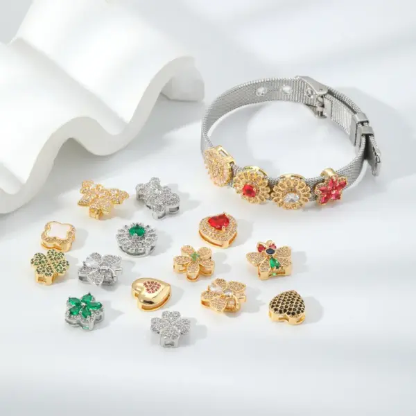 Fashionable DIY Heart Shaped Copper Bracelet Birthday Gift Cute Style Unisex Daily Accessory Geometric Pattern Jewelry