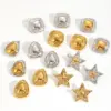 PVD Coated Real Gold Plated 18K Gold Geometric Star 304 Stainless Steel Modern Style Waterproof Non Tarnish Ear Studs